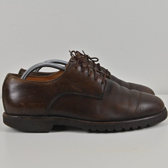 VTG Rockport Genuine Leather Vibram Sole Brown Oxfords US10 UK9.5 Made Portugal - Picture 6 of 16